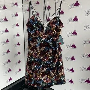 Tiffany Homecoming 27331 Multicolored Sequin Mini Dress
